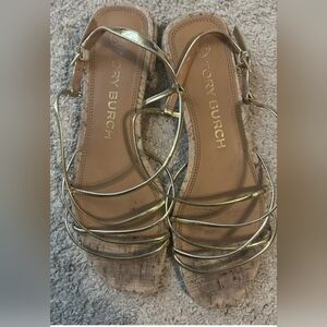 Tory Burch Flat Gold Sandals (Offers Welcome)